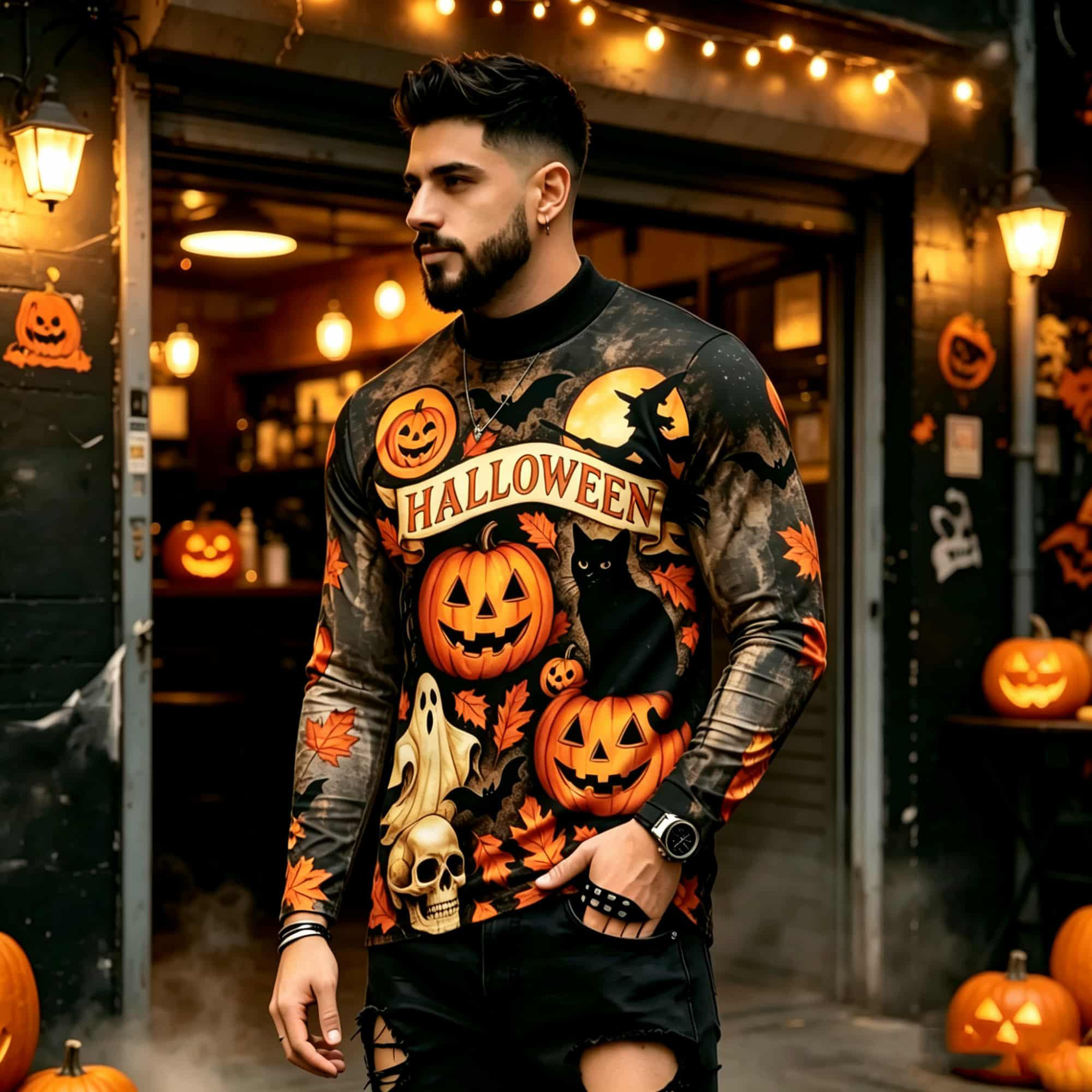 Street Fashion Tshirt - Casual Fashion Street Style Halloween Printed