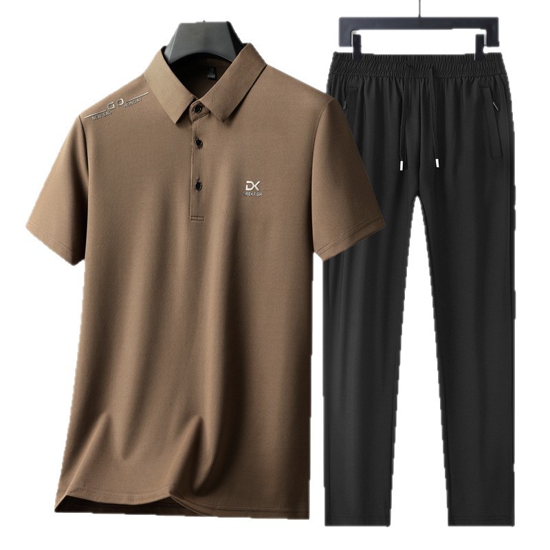 Street Fashion Tshirt - Men's Casual 2-Piece Sportswear Set Streetwear