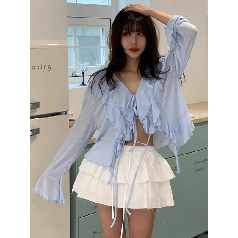 MEXZT Cropped White Shirts Wom - Street Fashion Korea 评论和价格