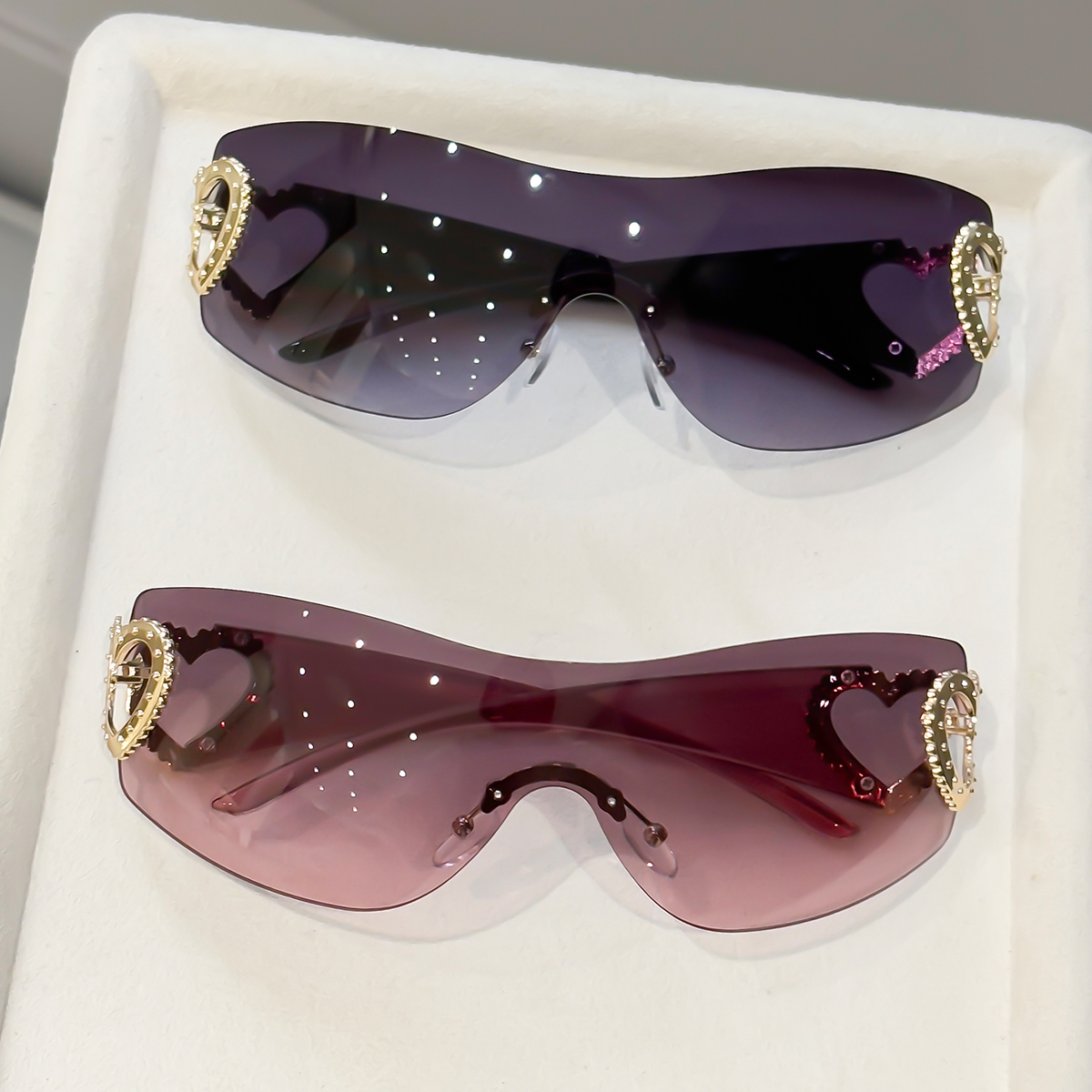 2pcs Y2K Integrated Frameless  - Street Fashion Photography 评论和价格