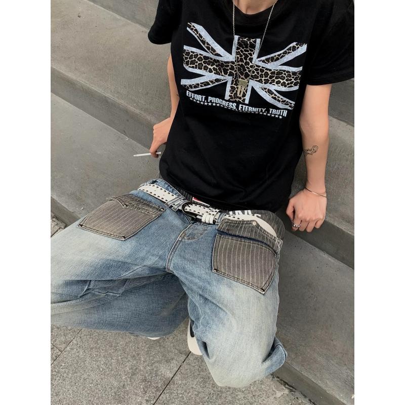 Men's Patchwork Design Jeans 9 - Street Fashion For Boy 评论和价格