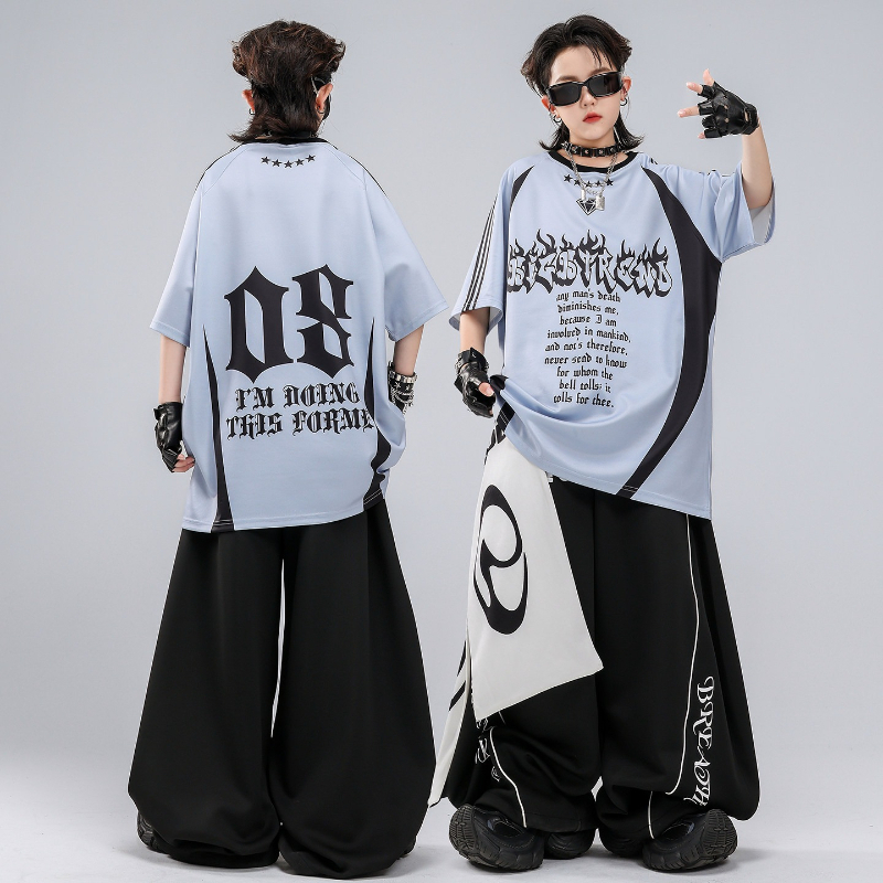 Hip Hop K-pop Red T Shirt Bagg - Street Fashion For Boy 评论和价格