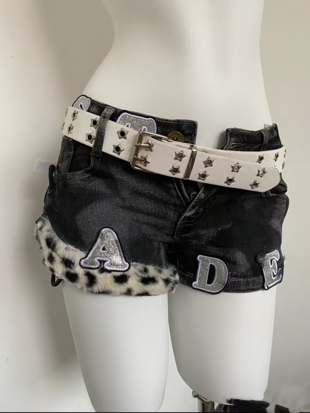 Y2k Embroidered Patch Denim Sh - Street Fashion Vintage 评论和价格