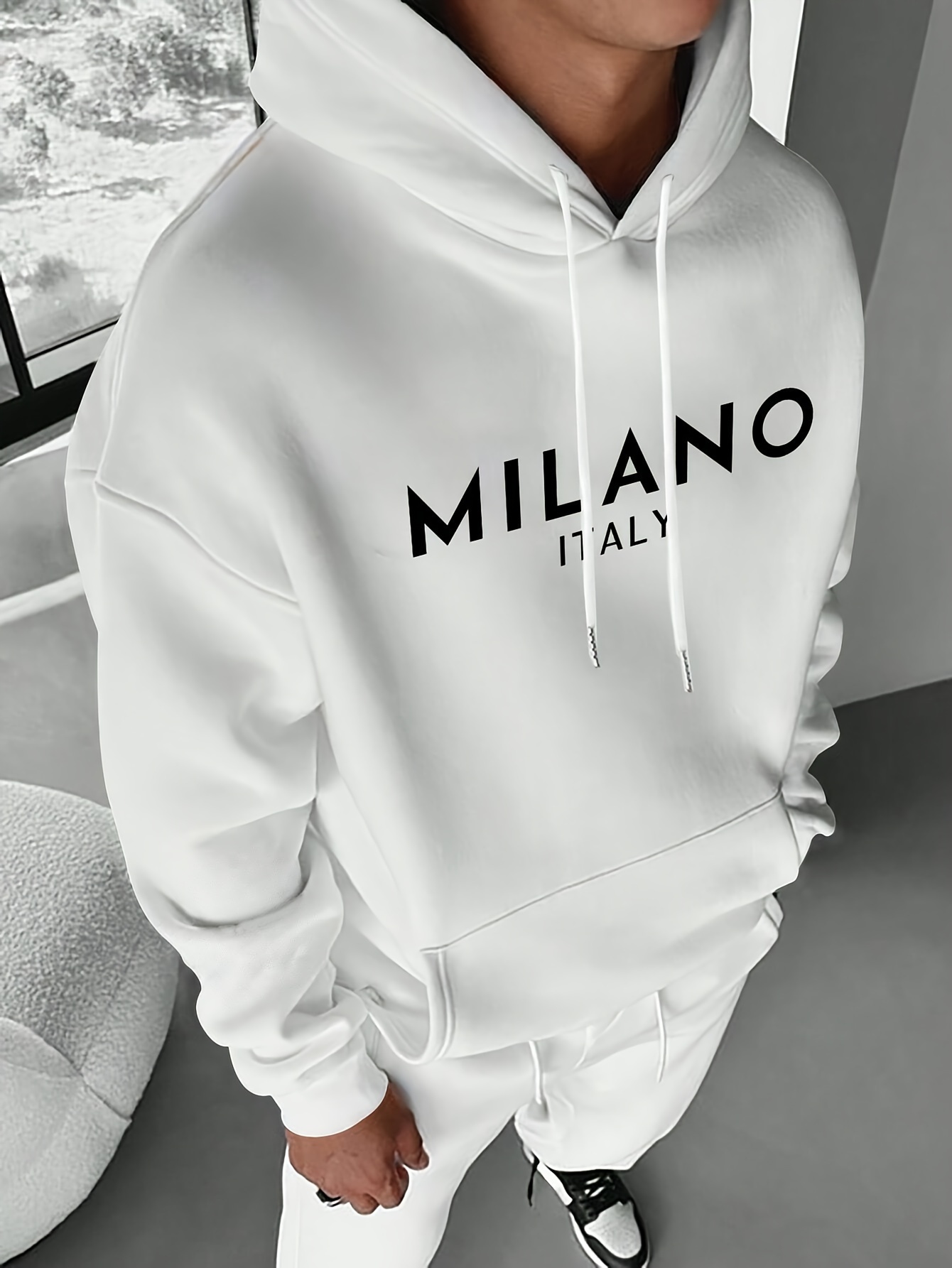 Milan Letter Men Women Hoodie  - Street Fashion Of Milan 评论和价格