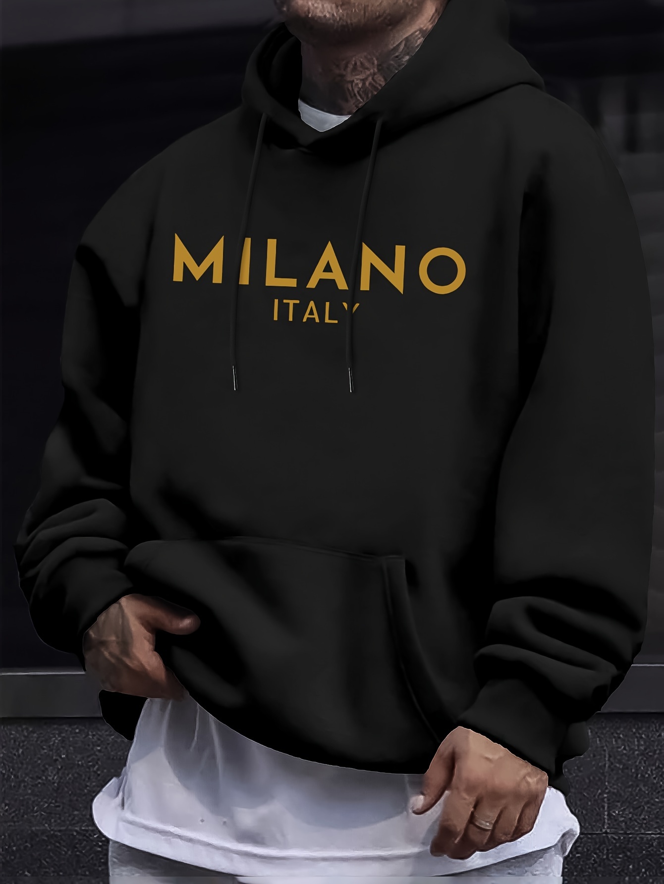 Milan Letter Men Women Hoodie  - Street Fashion Of Milan 评论和价格