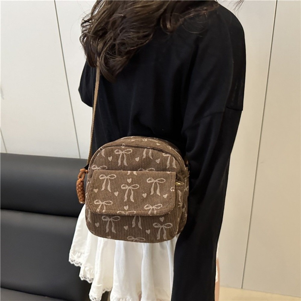 Women's Corduroy Small Shoulde - Street Fashion Korea 评论和价格