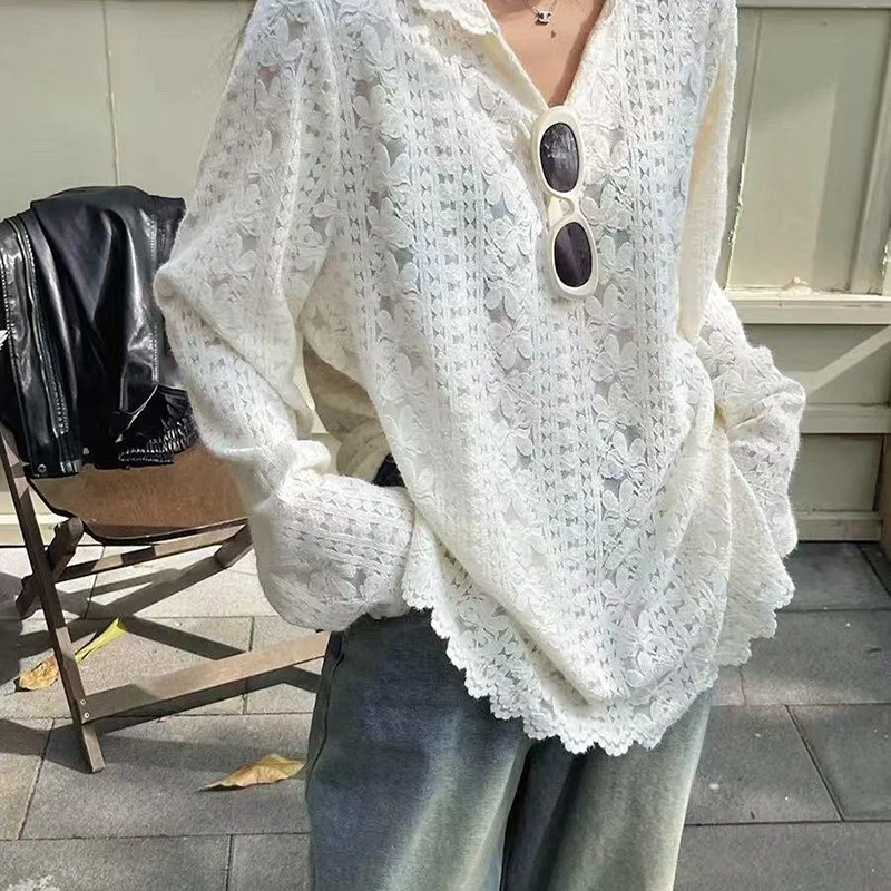 Y2K Lace Hooded Shirts Women S - Street Fashion Korea 评论和价格