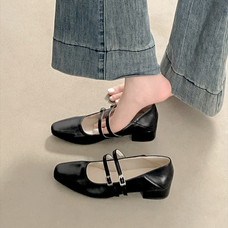 Square Toe Low Heel Women Silv - Street Fashion Styles 评论和价格