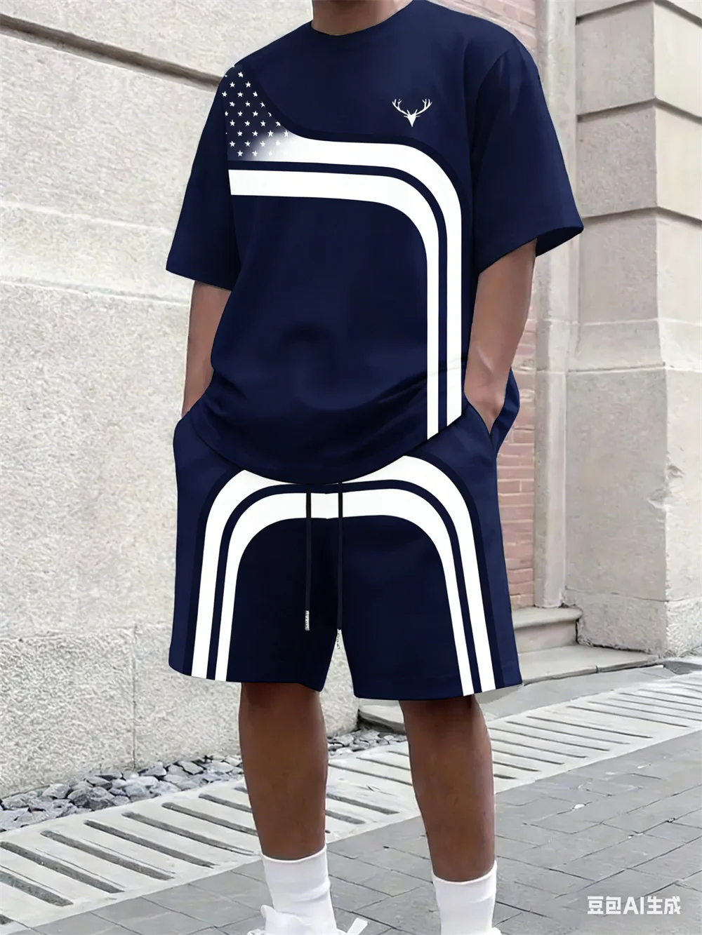 Fashion Summer Men's Stripe Pr - Street Fashion Tshirt 评论和价格