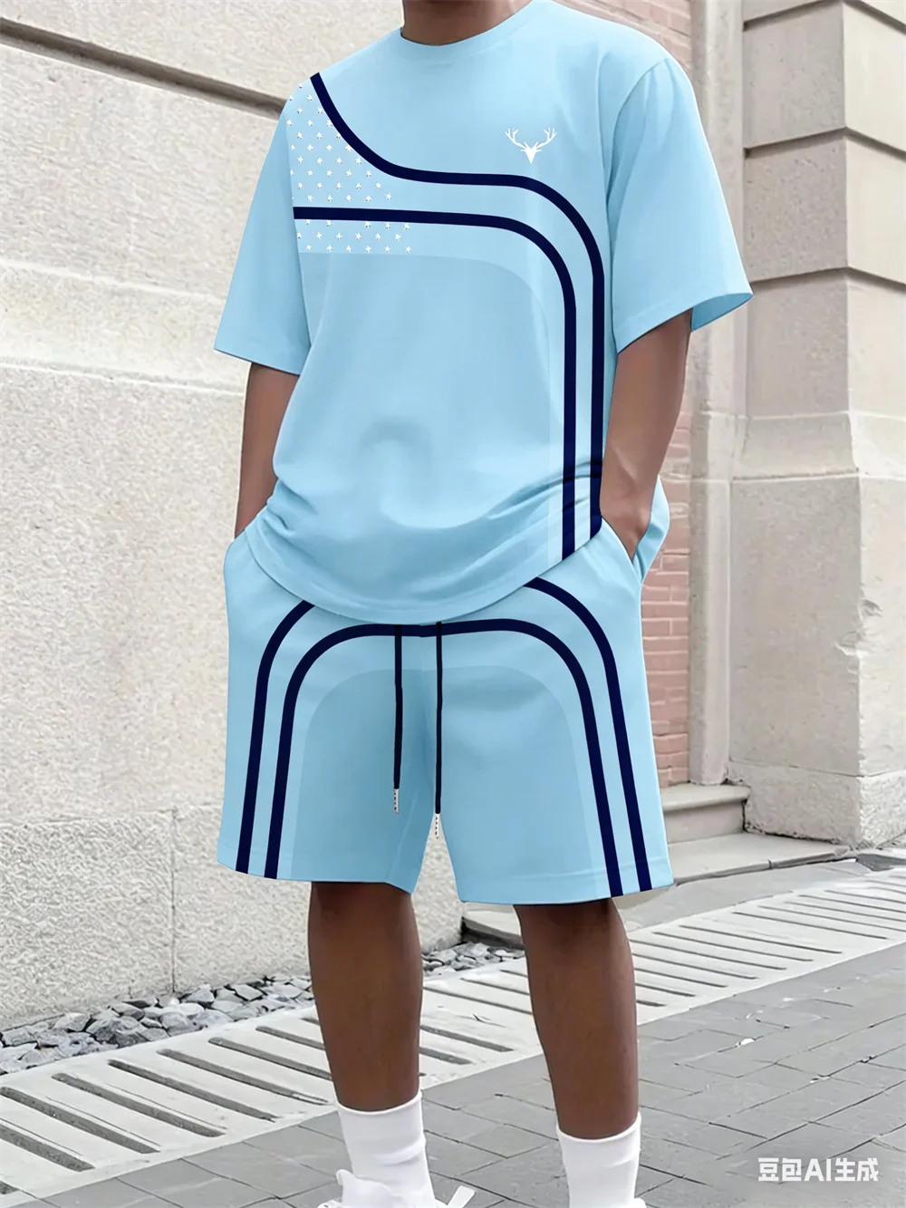 Fashion Summer Men's Stripe Pr - Street Fashion Tshirt 评论和价格
