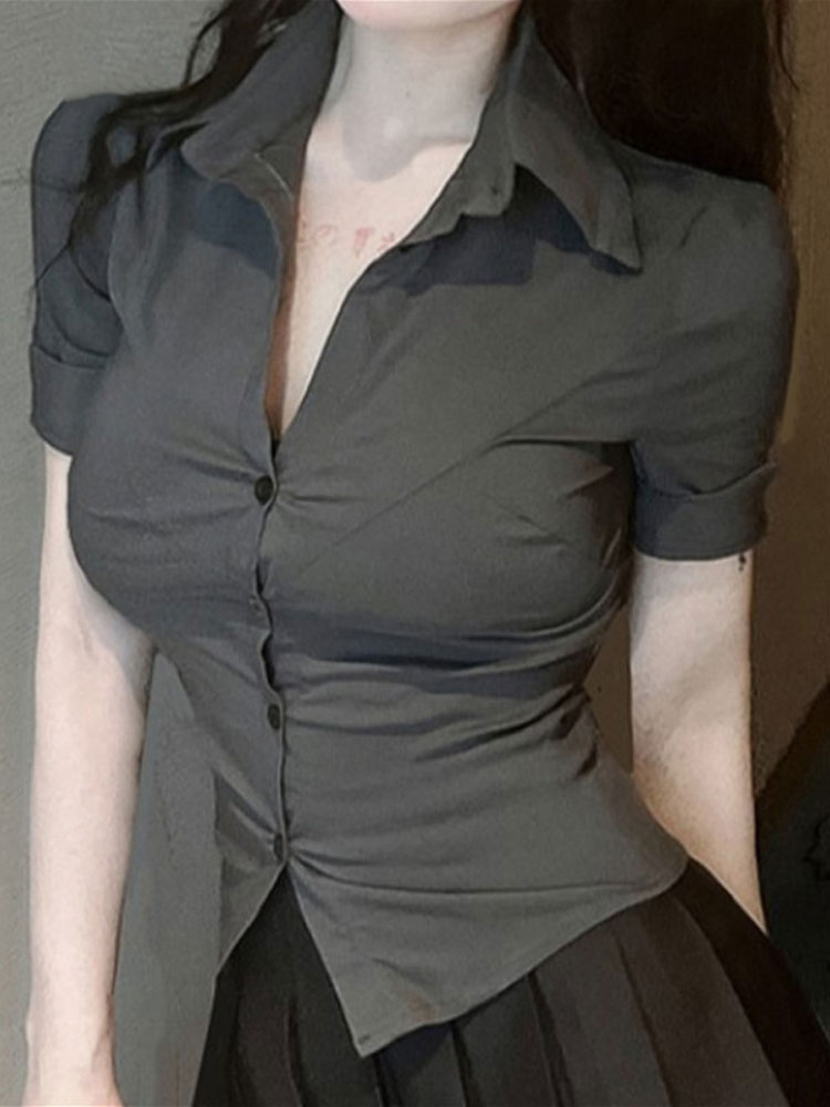 Fashion Woman Blouse Elastic S - Street Fashion Korea 评论和价格