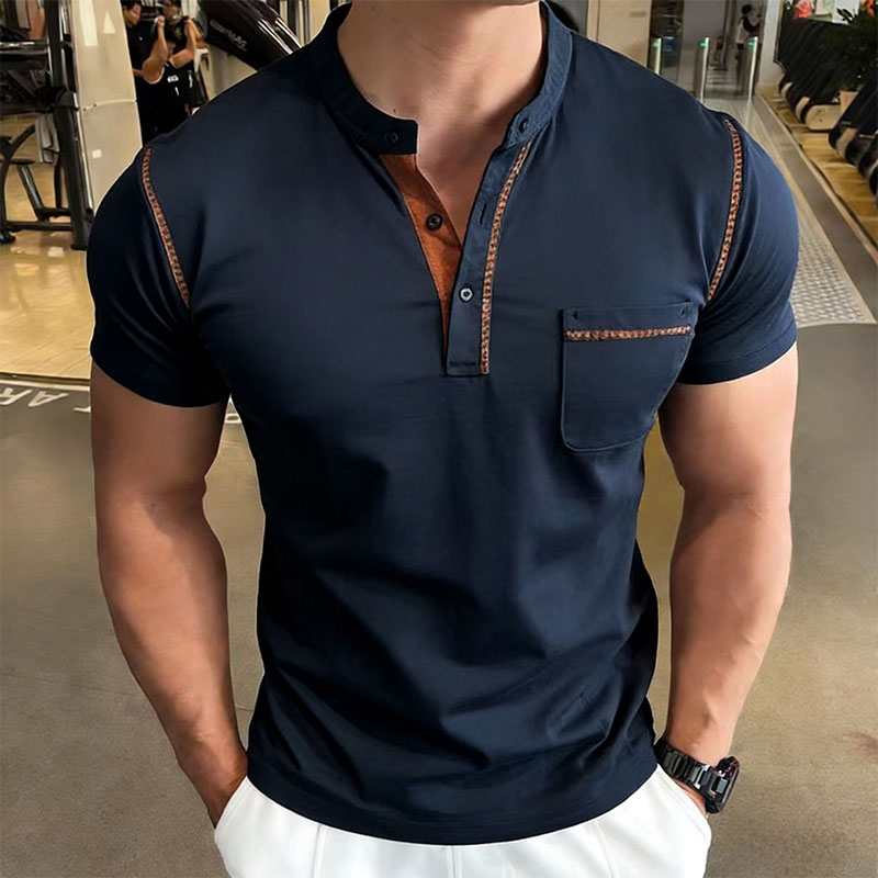New Summer Men's Henry Collar  - Street Fashion Styles 评论和价格