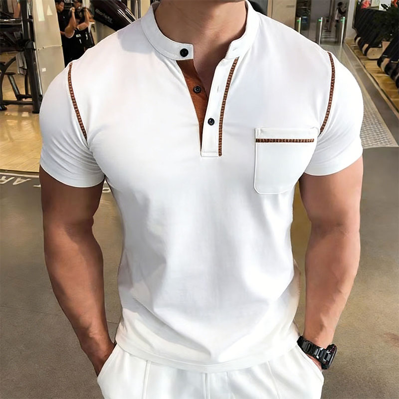 New Summer Men's Henry Collar  - Street Fashion Styles 评论和价格